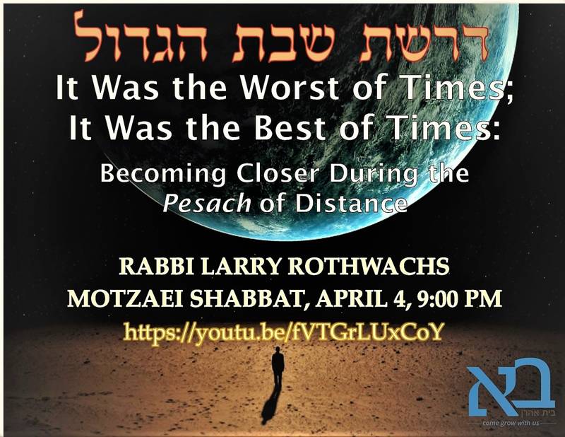 Banner Image for Rabbi Rothwachs' Shabbos Hagadol Drasha