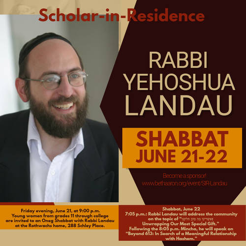Banner Image for Scholar-in-Residence: Rabbi Yehoshua Landau 