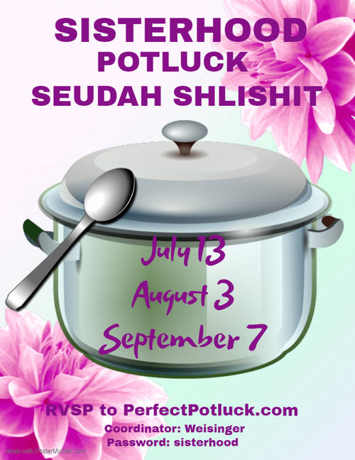 Banner Image for Sisterhood Potluck Seudah Shlishit